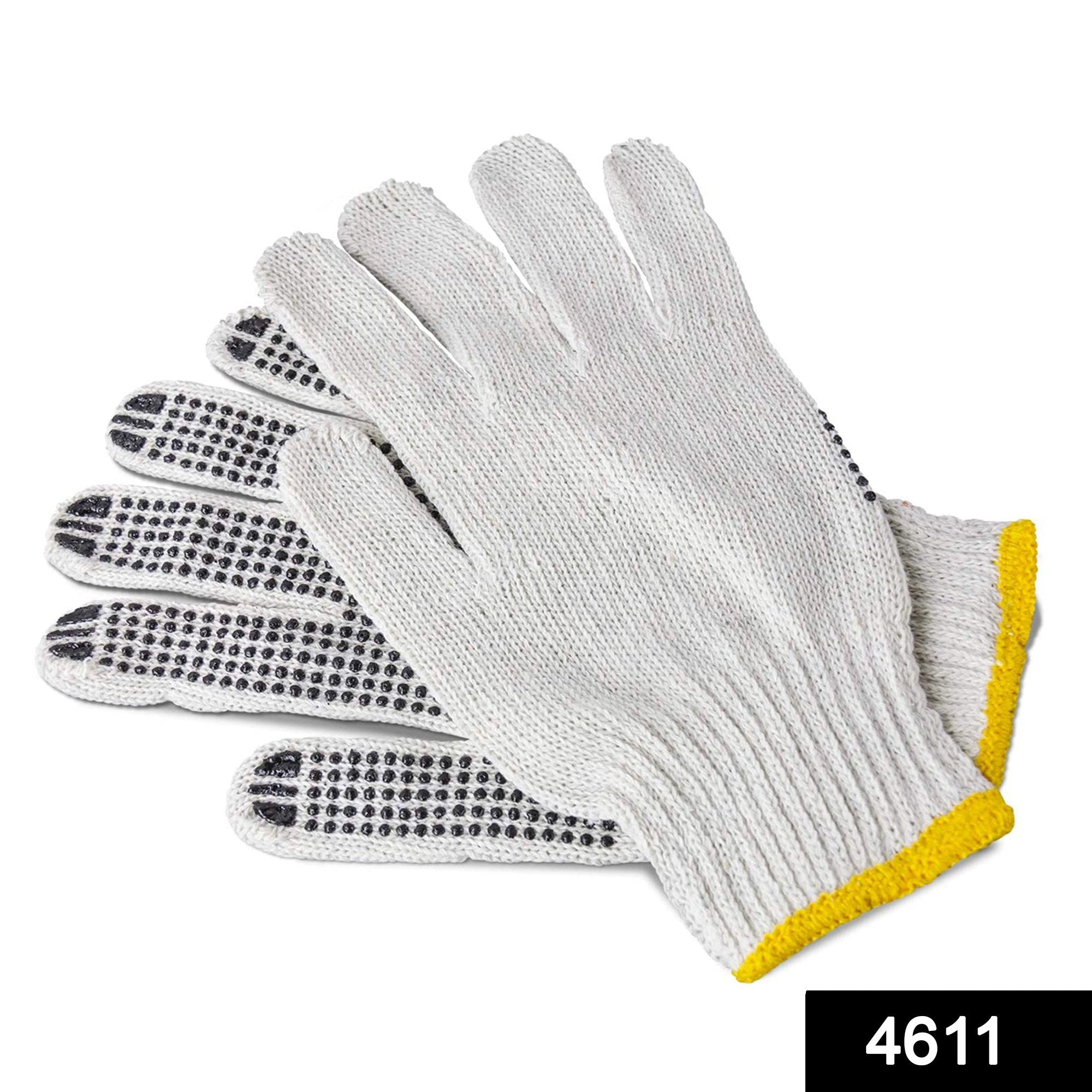 4611 Unisex Knitted/Sewing Cotton Plain Hand Gloves Raw White - SkyShopy 4611 Unisex Knitted/Sewing Cotton Plain Hand Gloves Raw White - SkyShopy